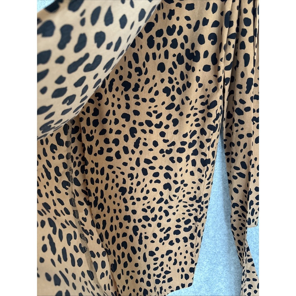 Lulu's Tan Cheetah Animal Print Wrap Midi Skirt Women's Small Tie Bow Waist - Picture 11 of 16